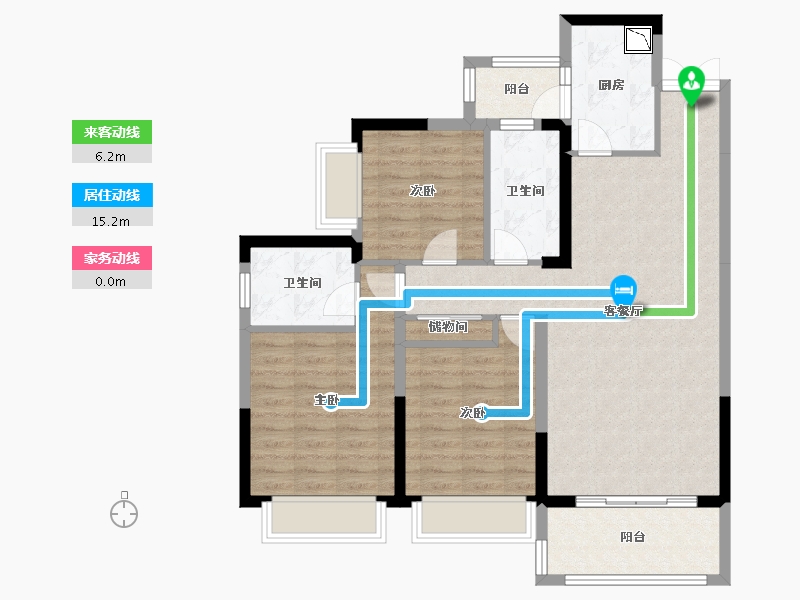 四川省-成都市-东韵雅苑-95.30-户型库-动静线