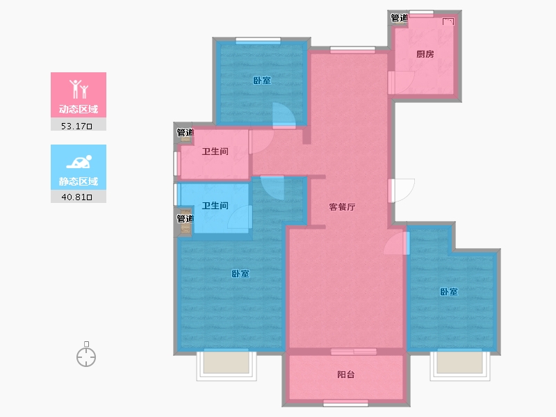 天津-undefined-雍祥府-83.09-户型库-动静分区