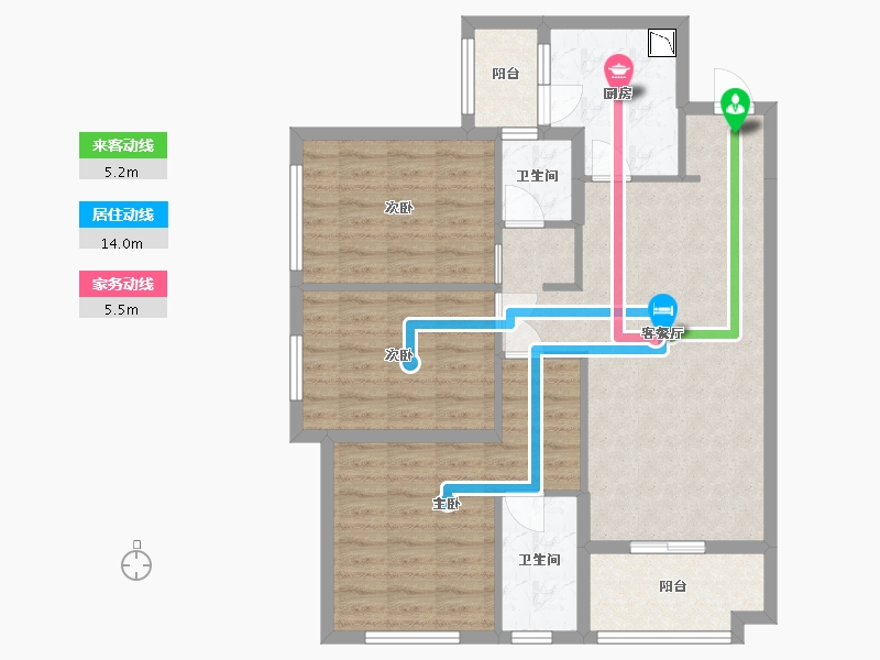 四川省-成都市-龙湖西府琅悦-90.74-户型库-动静线