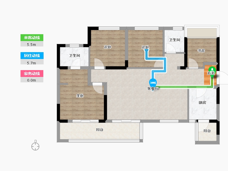 四川省-成都市-正黄翡翠堂-93.77-户型库-动静线