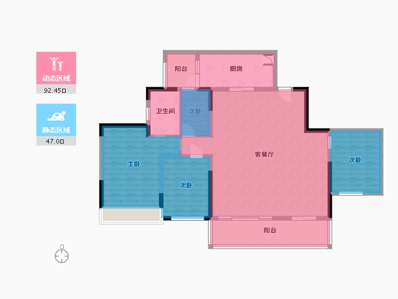 四川省-成都市-中国铁建西派金沙-121.16-户型库-动静分区