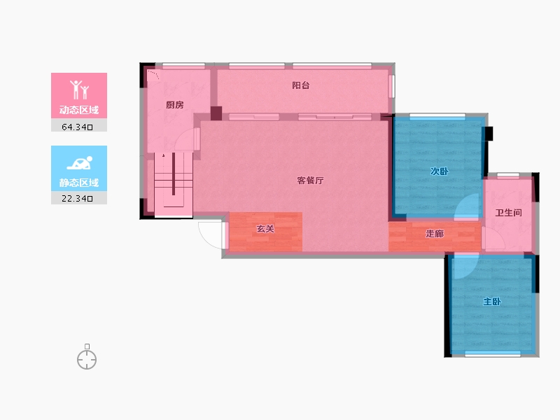 四川省-宜宾市-正黄·翡翠堂-77.66-户型库-动静分区