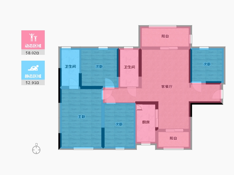 四川省-宜宾市-江畔华府-97.49-户型库-动静分区