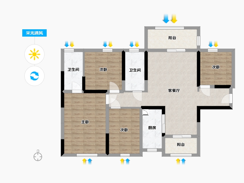 四川省-宜宾市-江畔华府-97.49-户型库-采光通风