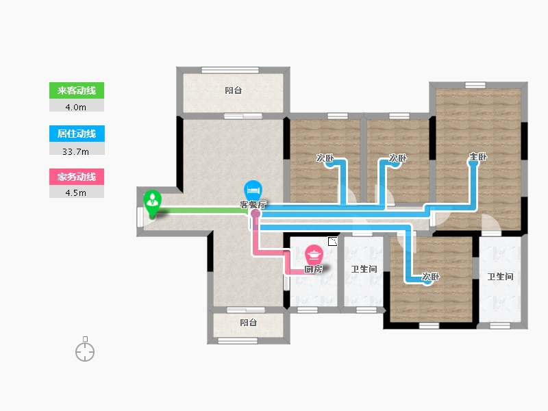 四川省-宜宾市-江畔华府-105.97-户型库-动静线