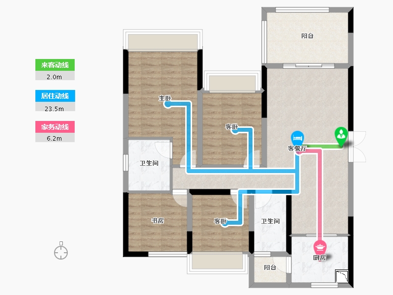 贵州省-遵义市-顺成国宾壹号-104.00-户型库-动静线