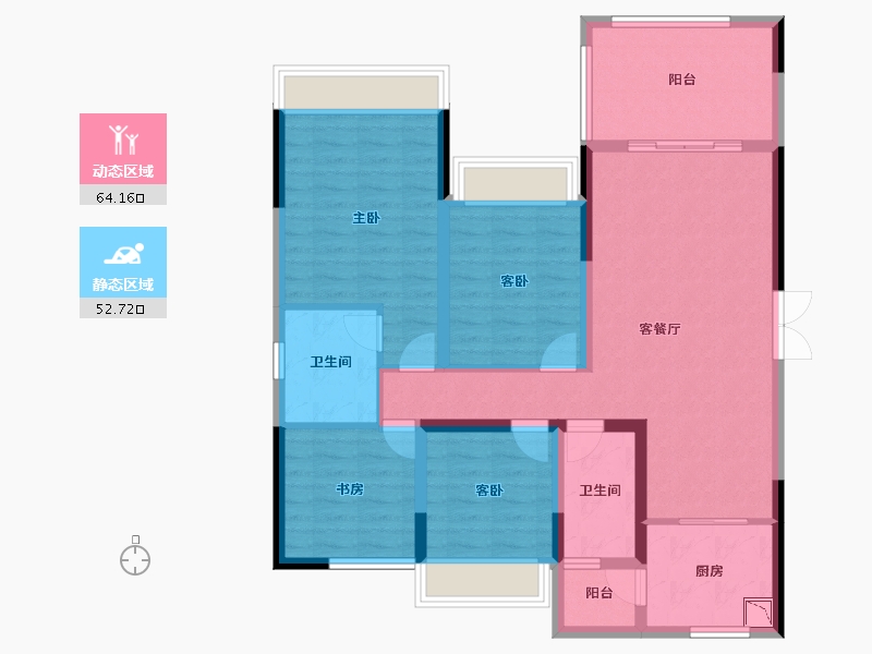 贵州省-遵义市-顺成国宾壹号-104.00-户型库-动静分区