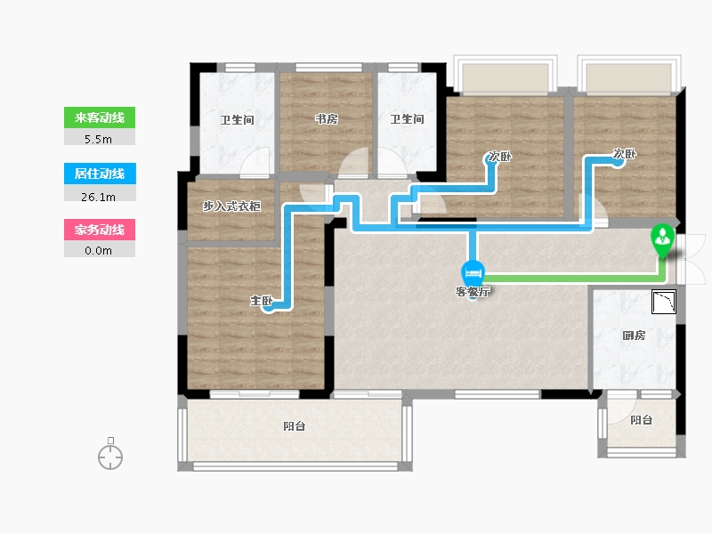 四川省-成都市-东韵雅苑-107.90-户型库-动静线