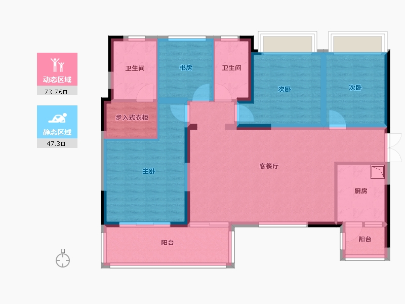 四川省-成都市-东韵雅苑-107.90-户型库-动静分区