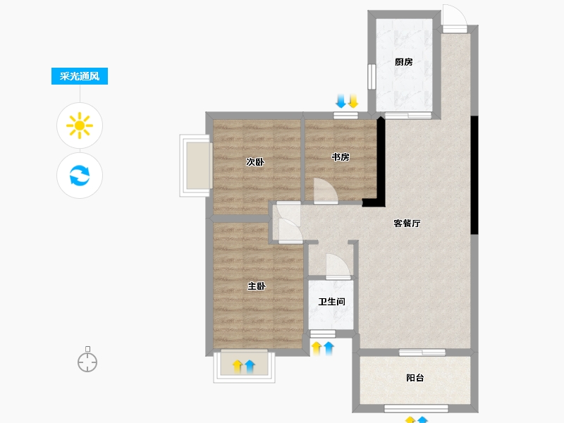 湖南省-常德市-深柳国际-71.70-户型库-采光通风