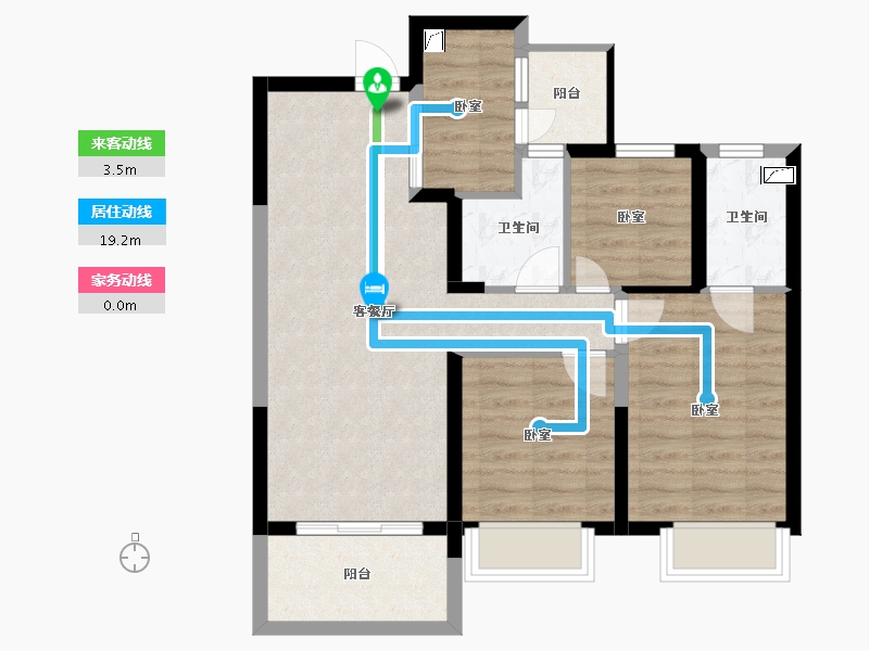 四川省-成都市-中海锦江城云璟-72.58-户型库-动静线