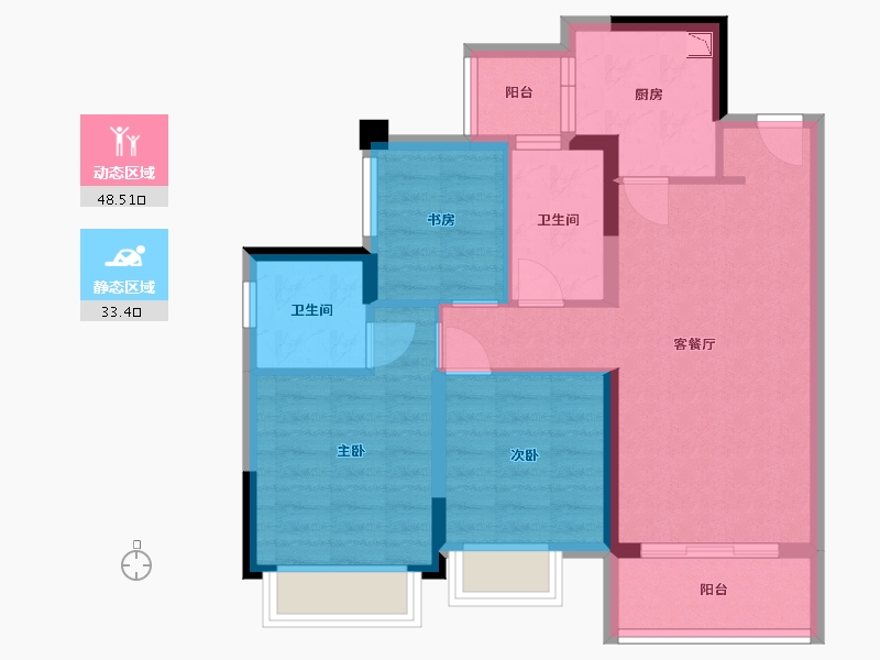 四川省-成都市-融创翰林学府-72.24-户型库-动静分区