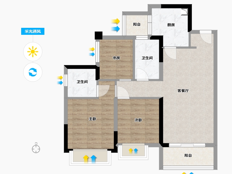 四川省-成都市-融创翰林学府-72.24-户型库-采光通风