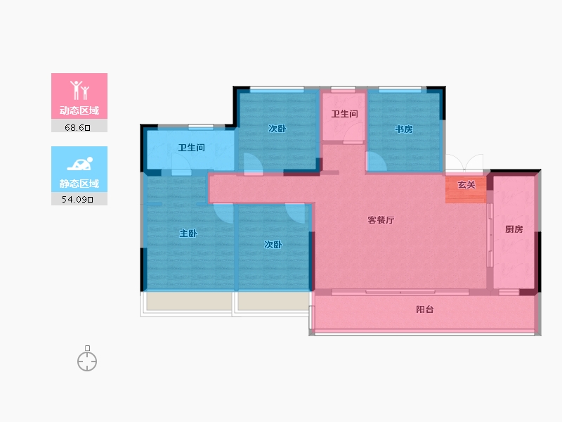 四川省-成都市-正黄翡翠堂-111.10-户型库-动静分区