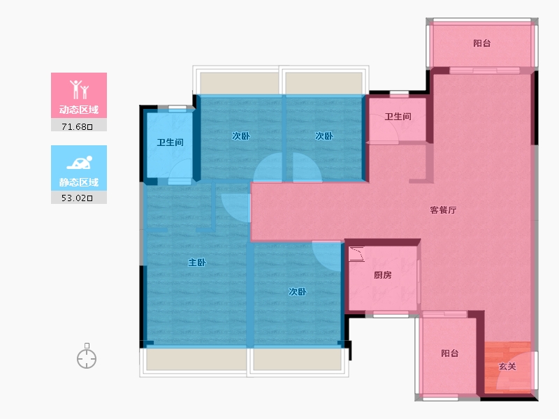 四川省-成都市-华润置地时代之城-111.41-户型库-动静分区