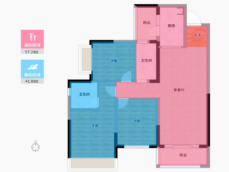 四川省-成都市-华润置地时代之城-88.22-户型库-动静分区