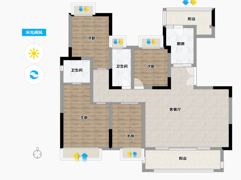 四川省-成都市-交投璟云府-121.21-户型库-采光通风