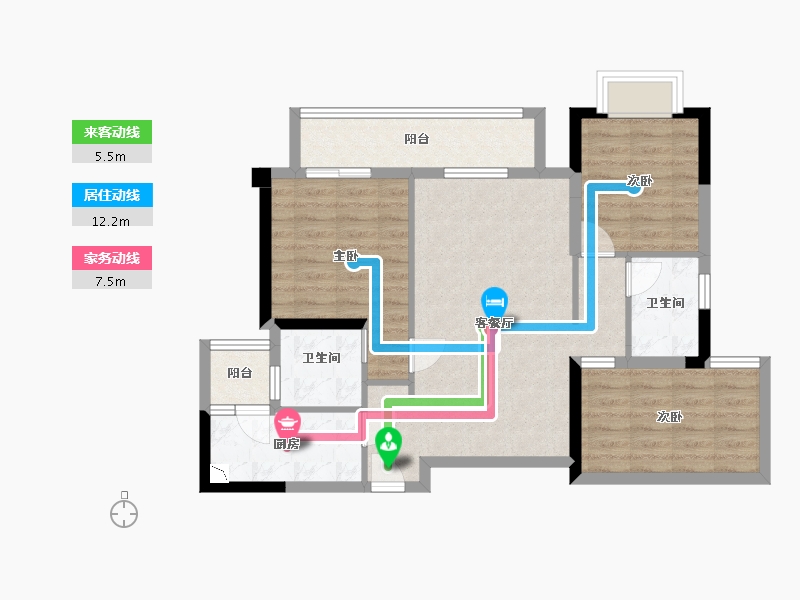 四川省-成都市-弘阳未崃时光-81.88-户型库-动静线