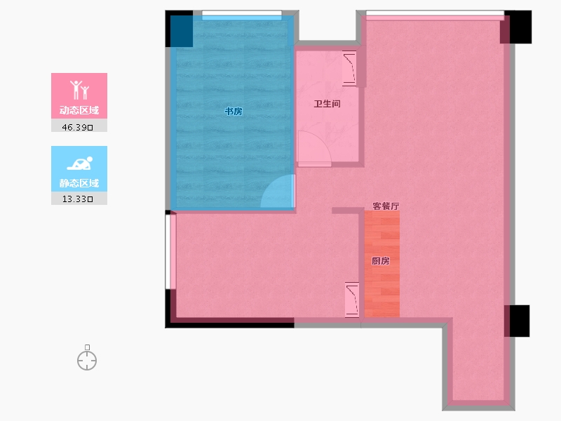 四川省-成都市-朗诗上林熙华府SOHO-53.06-户型库-动静分区