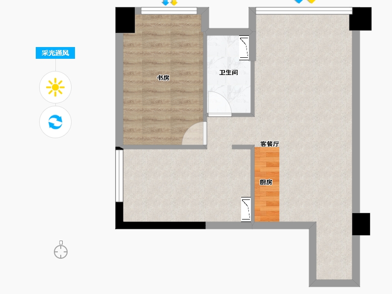 四川省-成都市-朗诗上林熙华府SOHO-53.06-户型库-采光通风