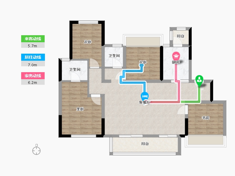 四川省-成都市-弘阳未崃时光-96.95-户型库-动静线