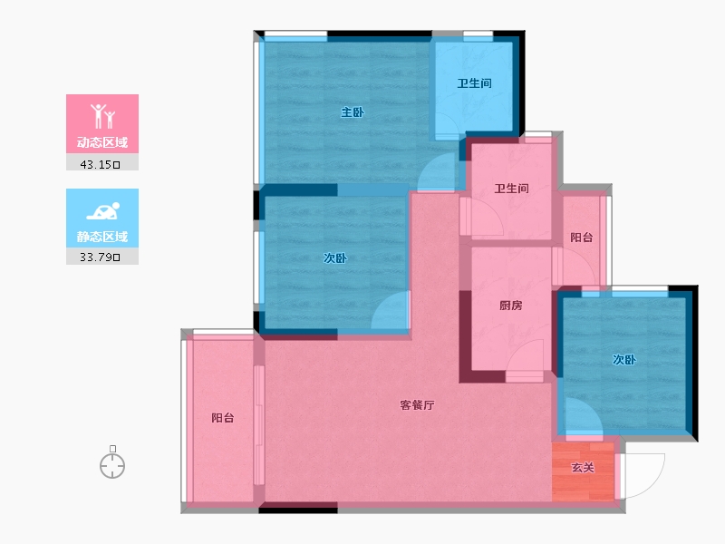 四川省-成都市-阳光和悦澜庭-67.24-户型库-动静分区