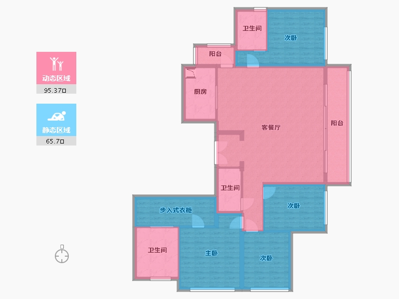 四川省-成都市-龙湖西府琅悦-145.39-户型库-动静分区