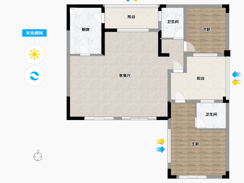 四川省-成都市-中建人居山水颐墅-117.37-户型库-采光通风