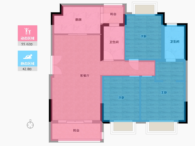 四川省-成都市-融创翰林学府-87.53-户型库-动静分区