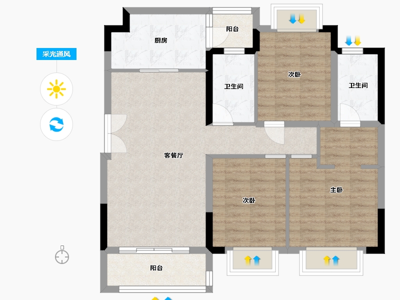 四川省-成都市-融创翰林学府-87.53-户型库-采光通风