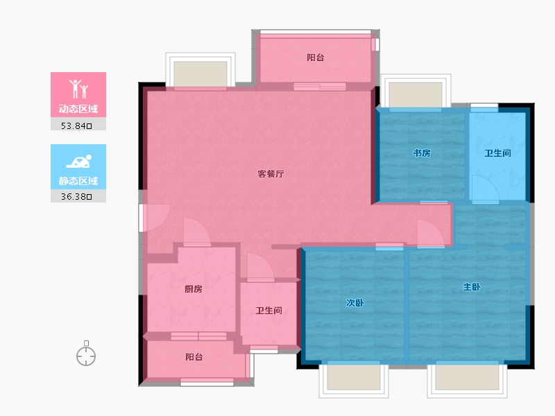 四川省-成都市-融创翰林学府-80.44-户型库-动静分区