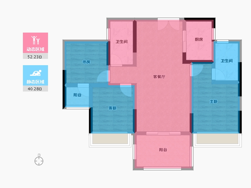 贵州省-遵义市-顺成国宾壹号-81.48-户型库-动静分区