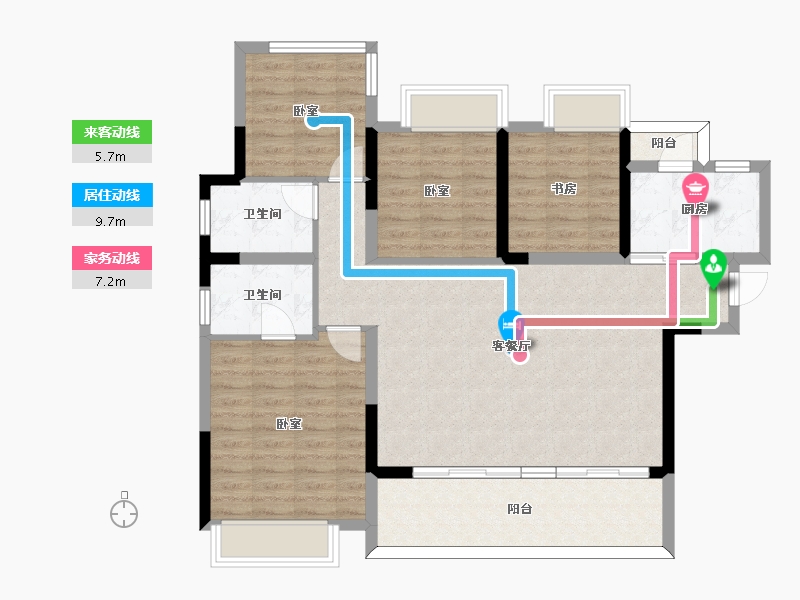 四川省-成都市-中南上熙府熙悦-101.08-户型库-动静线