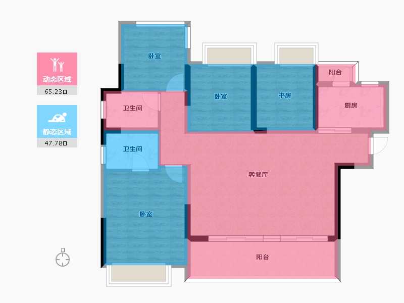 四川省-成都市-中南上熙府熙悦-101.08-户型库-动静分区