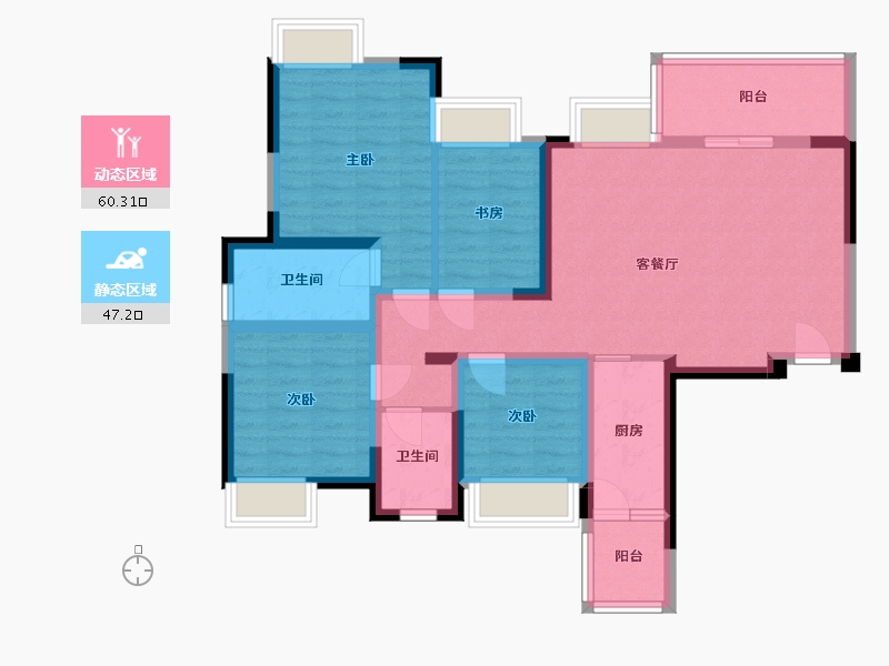 四川省-成都市-交投璟云府-94.58-户型库-动静分区