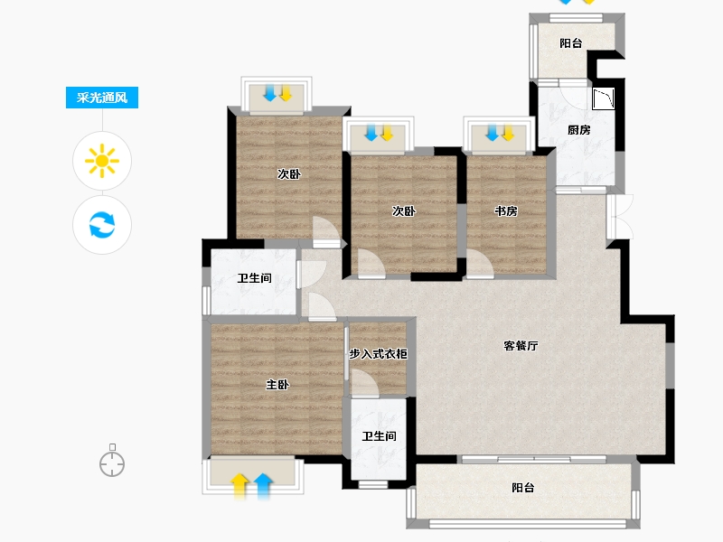 四川省-成都市-交投璟云府-112.72-户型库-采光通风