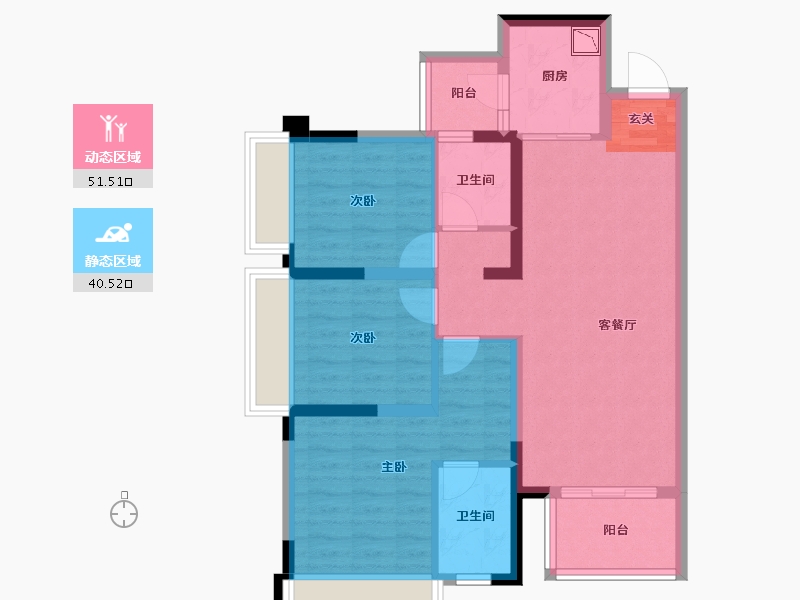 四川省-成都市-正黄翡翠堂-81.22-户型库-动静分区