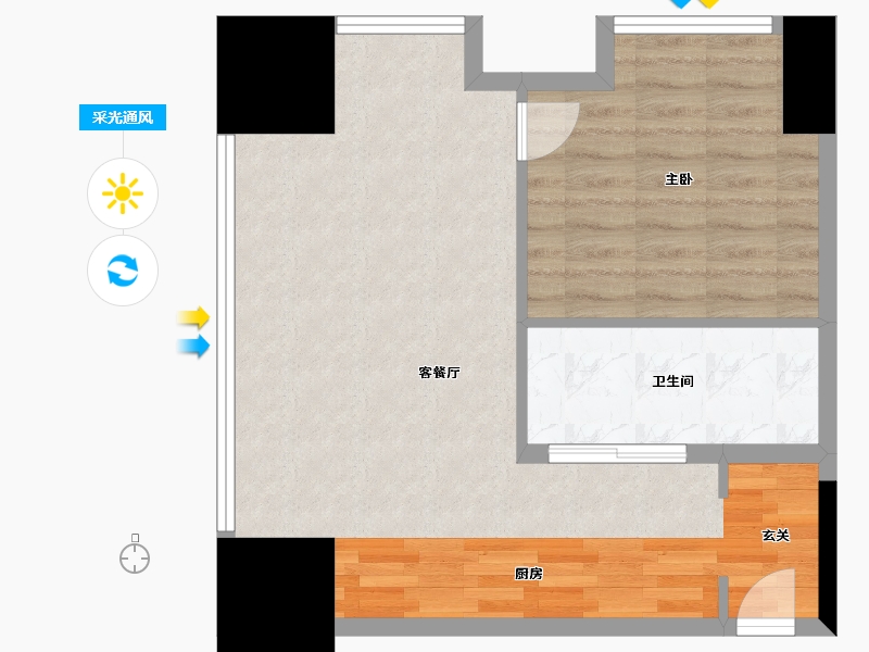 四川省-成都市-D10天府D-ONE-56.36-户型库-采光通风