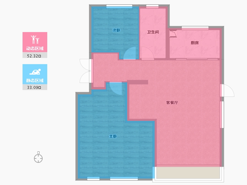 四川省-成都市-武侯金茂府-77.50-户型库-动静分区