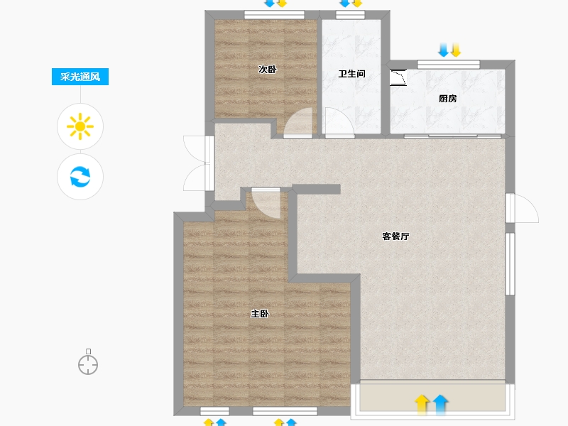 四川省-成都市-武侯金茂府-77.50-户型库-采光通风