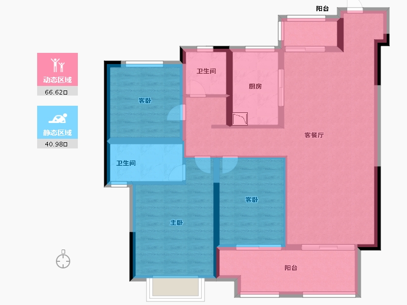 贵州省-遵义市-新城悦隽风华-95.99-户型库-动静分区