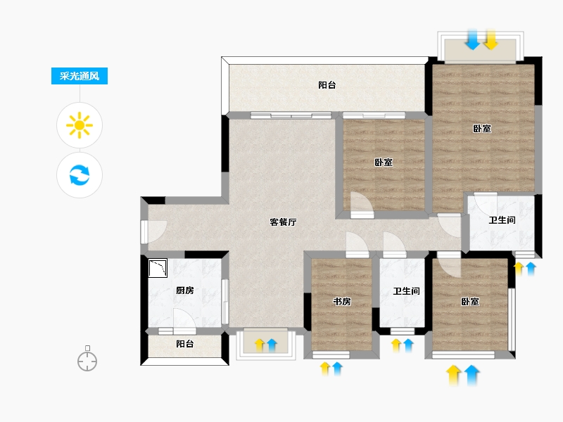 四川省-眉山市-融创九天一城-99.05-户型库-采光通风