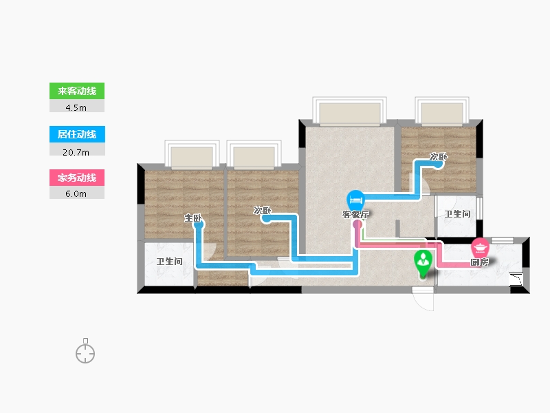 四川省-成都市-华侨城粼港樾府-60.93-户型库-动静线