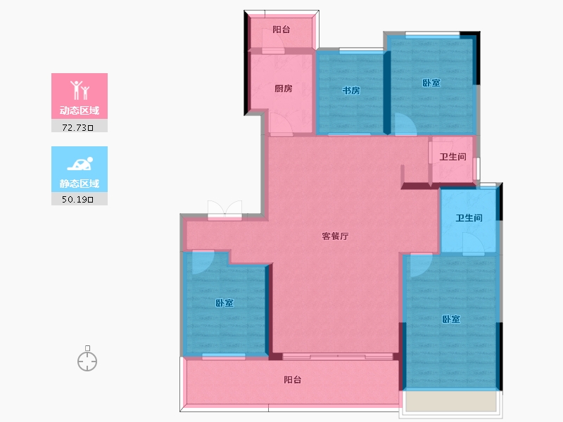 四川省-成都市-中南上熙府熙悦-110.58-户型库-动静分区