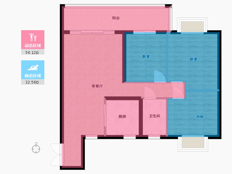 贵州省-安顺市-贵安新区第一城-79.87-户型库-动静分区