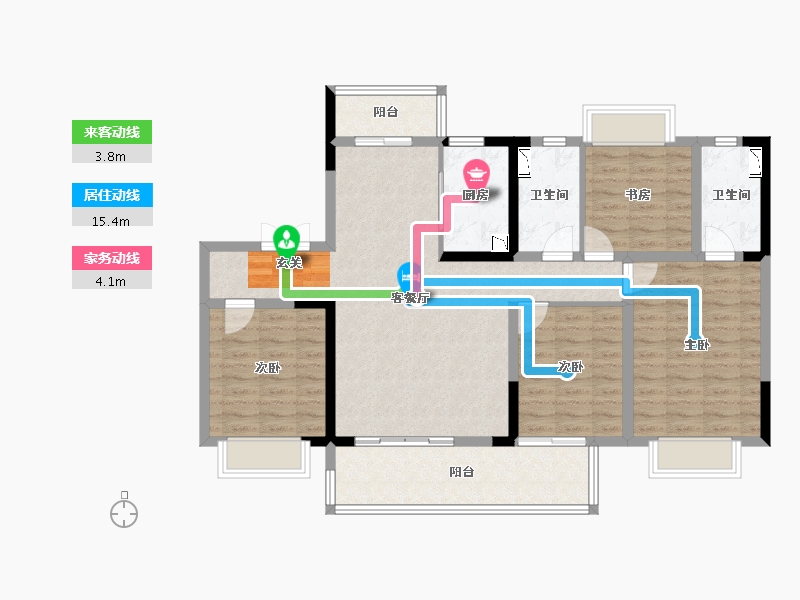 四川省-成都市-成都碧桂园翘楚棠-108.60-户型库-动静线