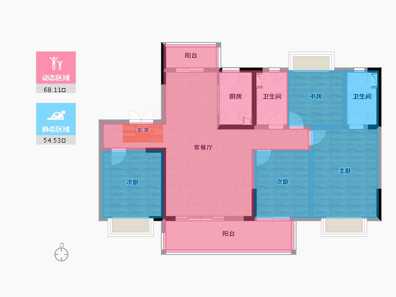 四川省-成都市-成都碧桂园翘楚棠-108.60-户型库-动静分区