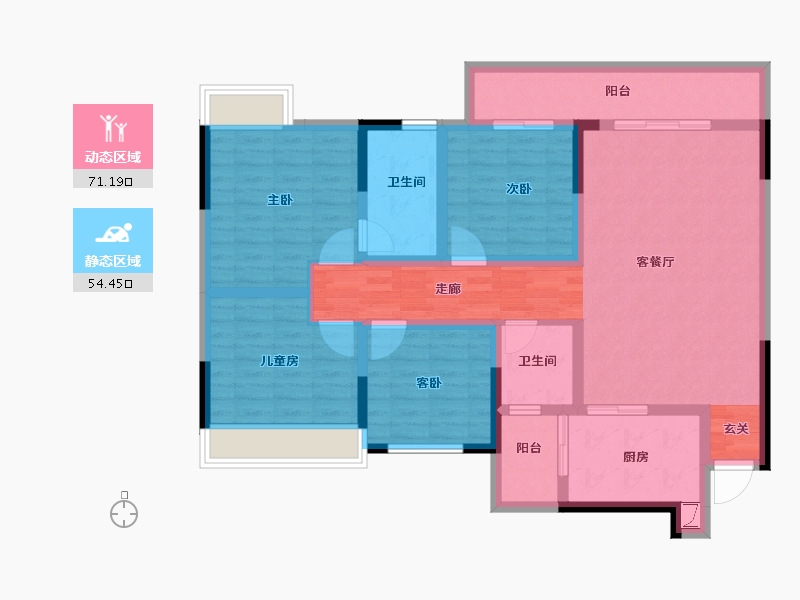 贵州省-遵义市-思乐为置地广场-111.13-户型库-动静分区