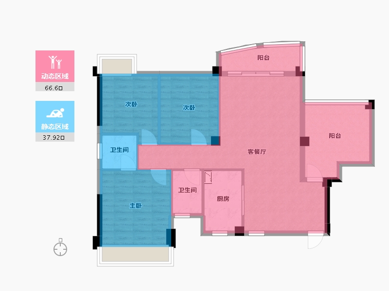 广西壮族自治区-桂林市-灵川彰泰中央城-94.16-户型库-动静分区