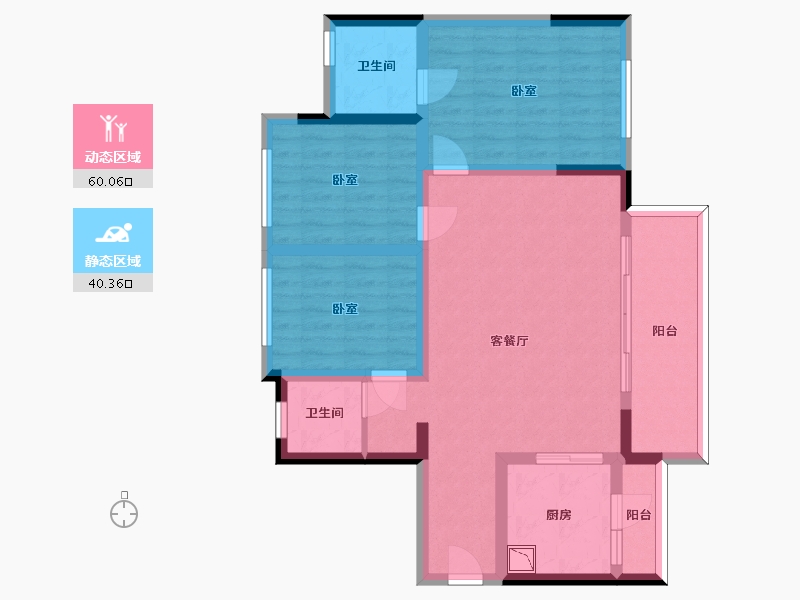 四川省-眉山市-融创九天一城-88.54-户型库-动静分区